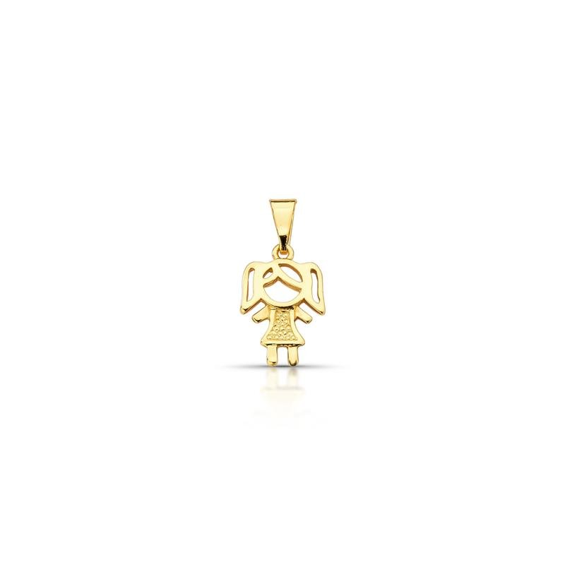 PINGENTE MENINA BANHADO OURO - .