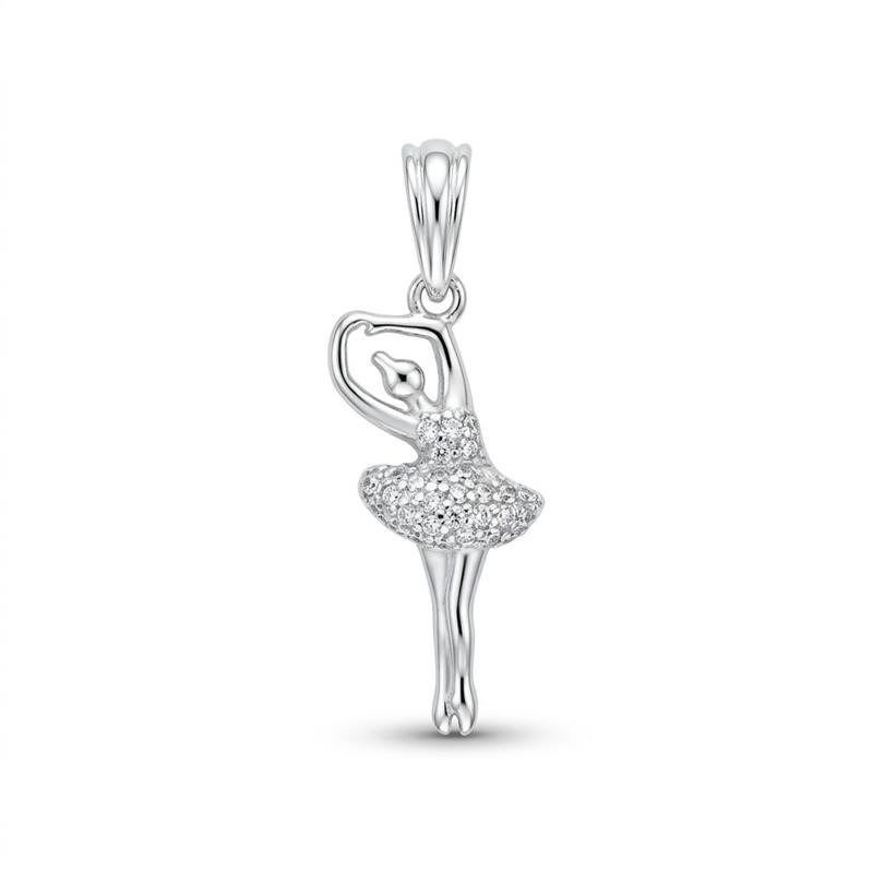 PINGENTE BAILARINA PRATA 925 - CRISTAL
