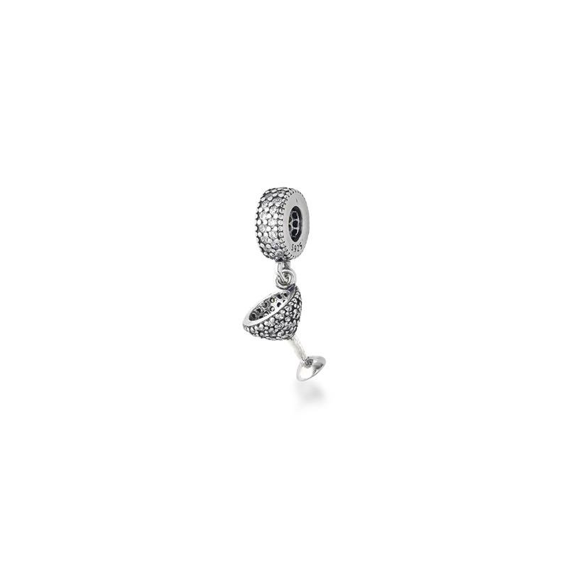 PINGENTE CHARM DRINK PRATA 925 - CRISTAL