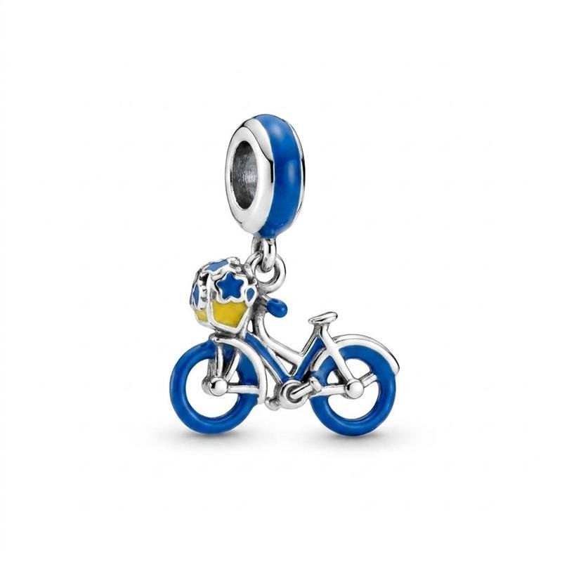 PINGENTE CHARM BIKE PRATA 925 - AZUL