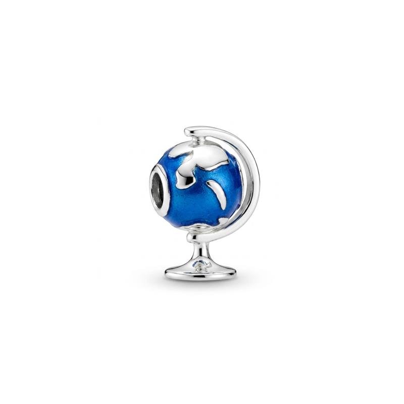PINGENTE CHARM MUNDO PRATA 925 - AZUL