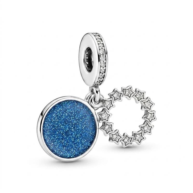 PINGENTE CHARM ESTRELAS PRATA 925 - AZUL/CRISTAL