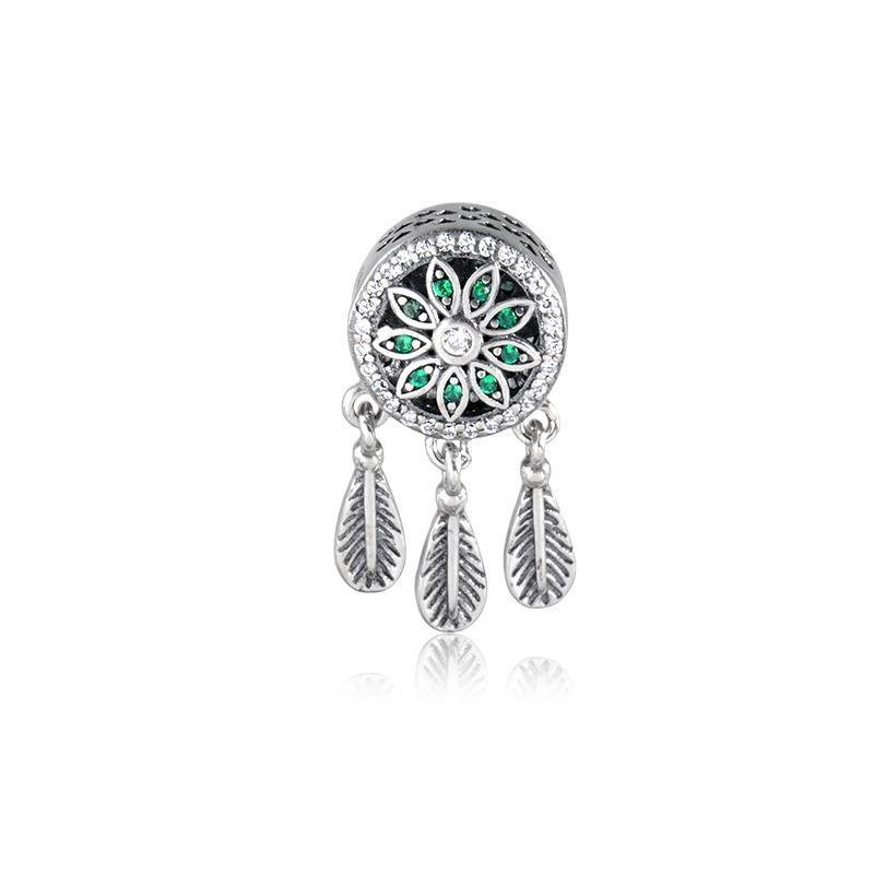 PINGENTE CHARM FILTRO DOS SONHOS PRATA 925 - VERDE/CRISTAL