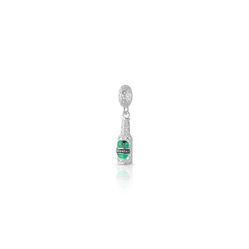 PINGENTE CHARM CERVEJA ARAMADO ITALIANO PRATA 925 - VERDE