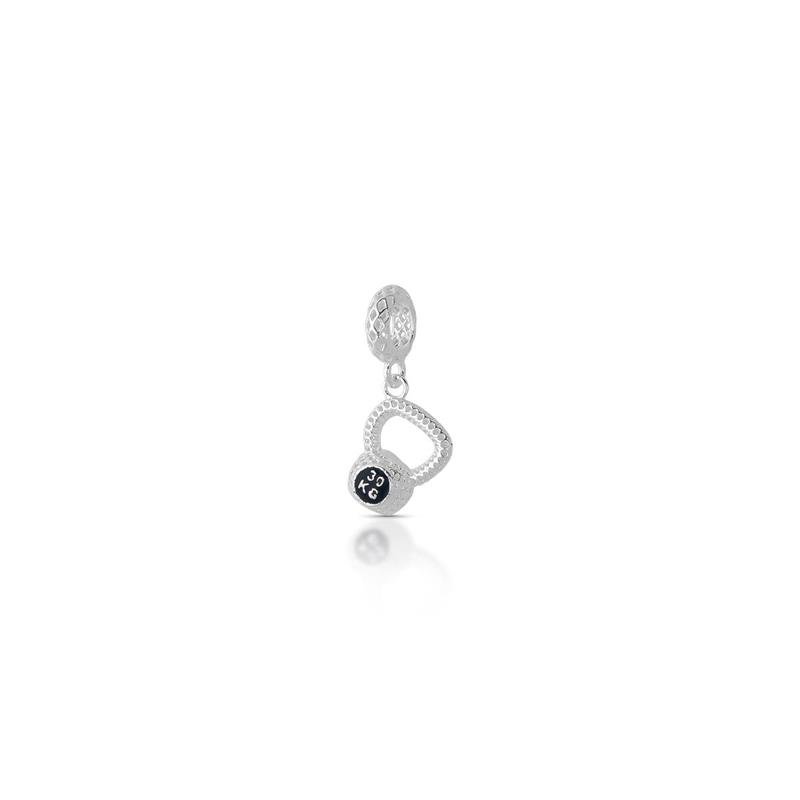 PINGENTE CHARM HALTER ARAMADO ITALIANO PRATA 925 - PRETO