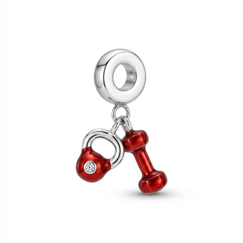 PINGENTE CHARM HALTERES AÇO INOX - VERMELHO