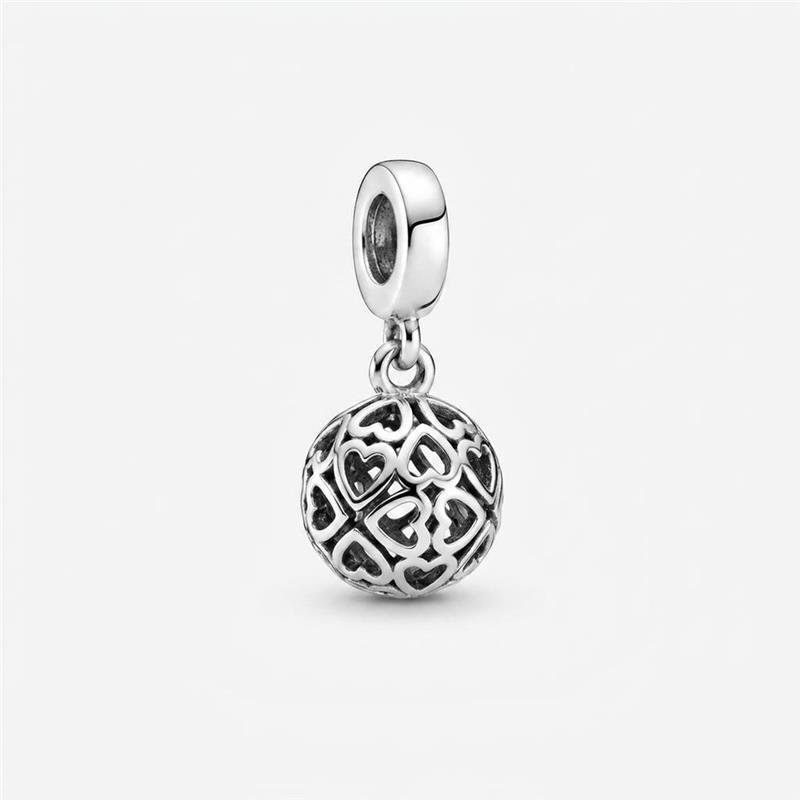 PINGENTE CHARM CORAÇÕES PRATA 925 - .
