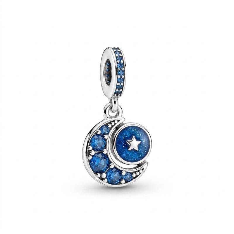 PINGENTE CHARM LUA PRATA 925 - AZUL