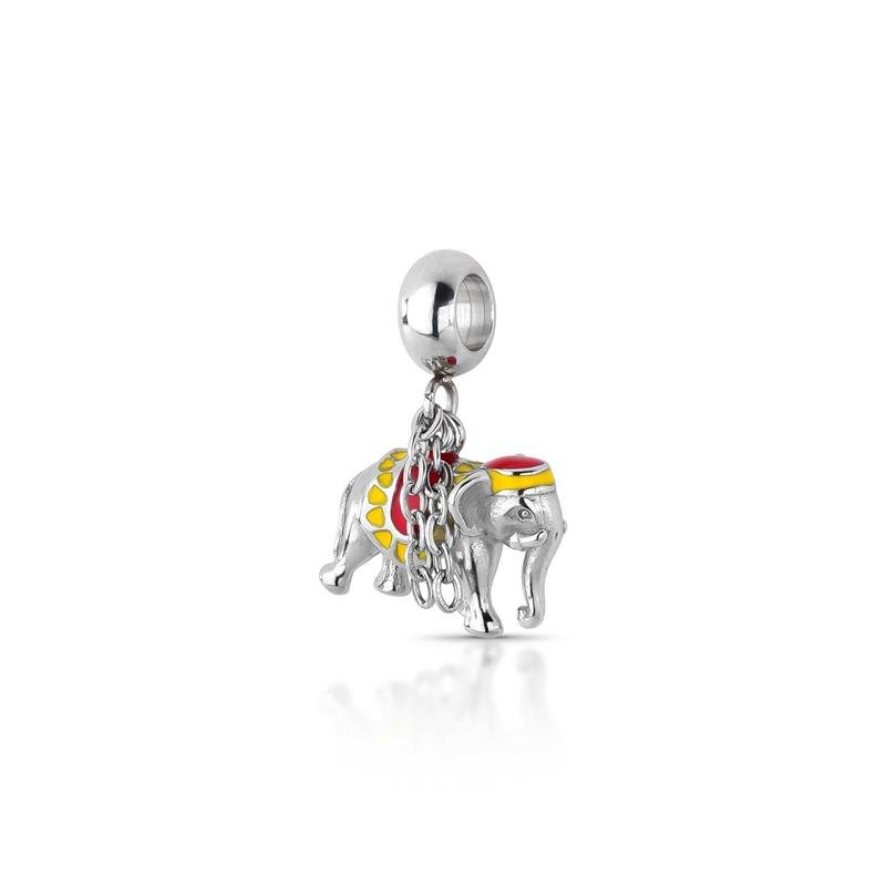 PINGENTE CHARM ELEFANTE AÇO INOX - COLORIDO