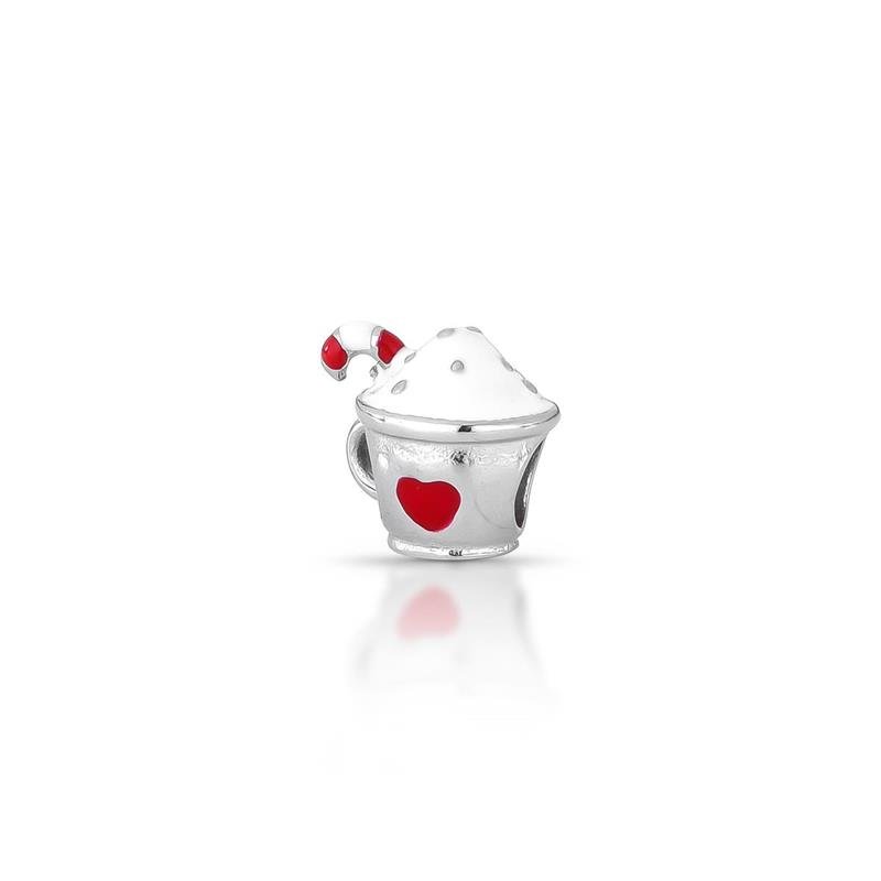 PINGENTE CHARM CFÉ COM CHANTILLY AÇO INOX - COLORIDO