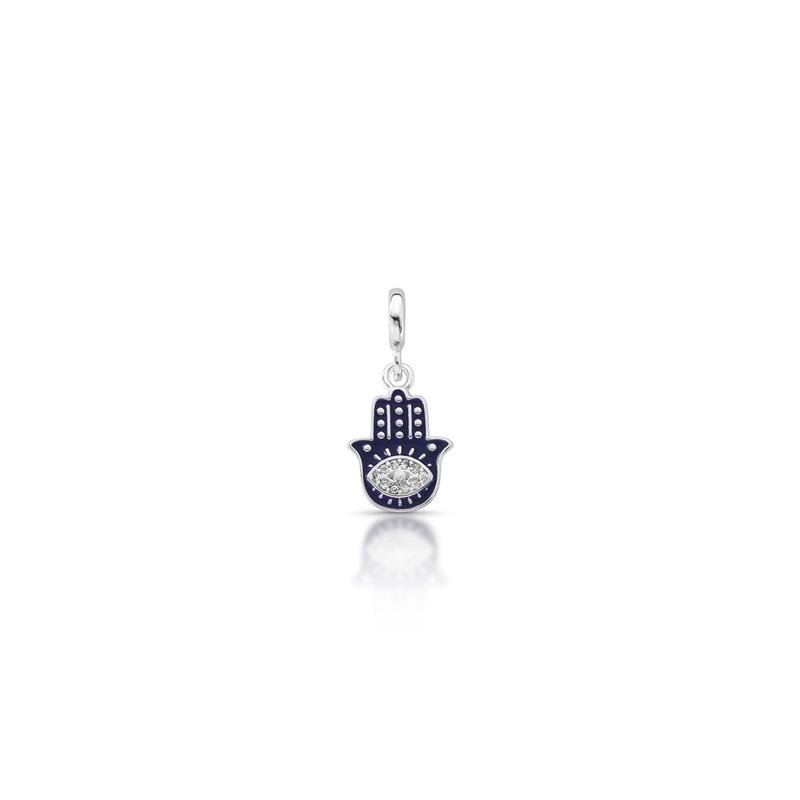 PINGENTE CHARM HAMSA PRATA 925 - AZUL