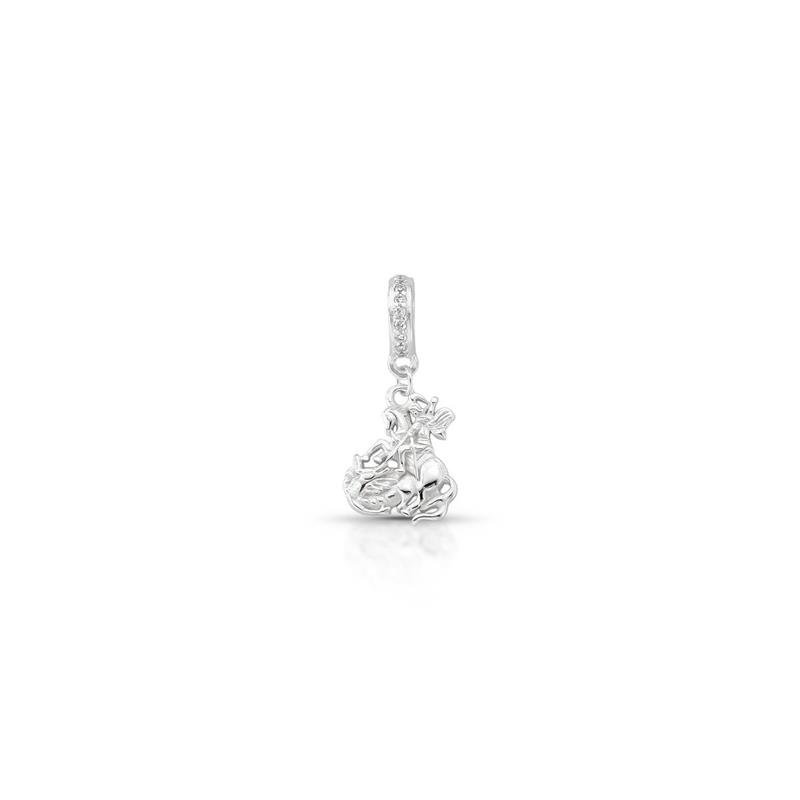 PINGENTE CHARM SÃO JORGE PRATA 925 - CRISTAL