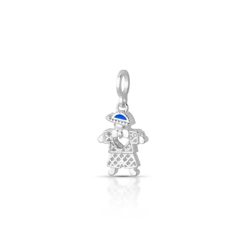 PINGENTE CHARM MENINO PRATA 925 - AZUL
