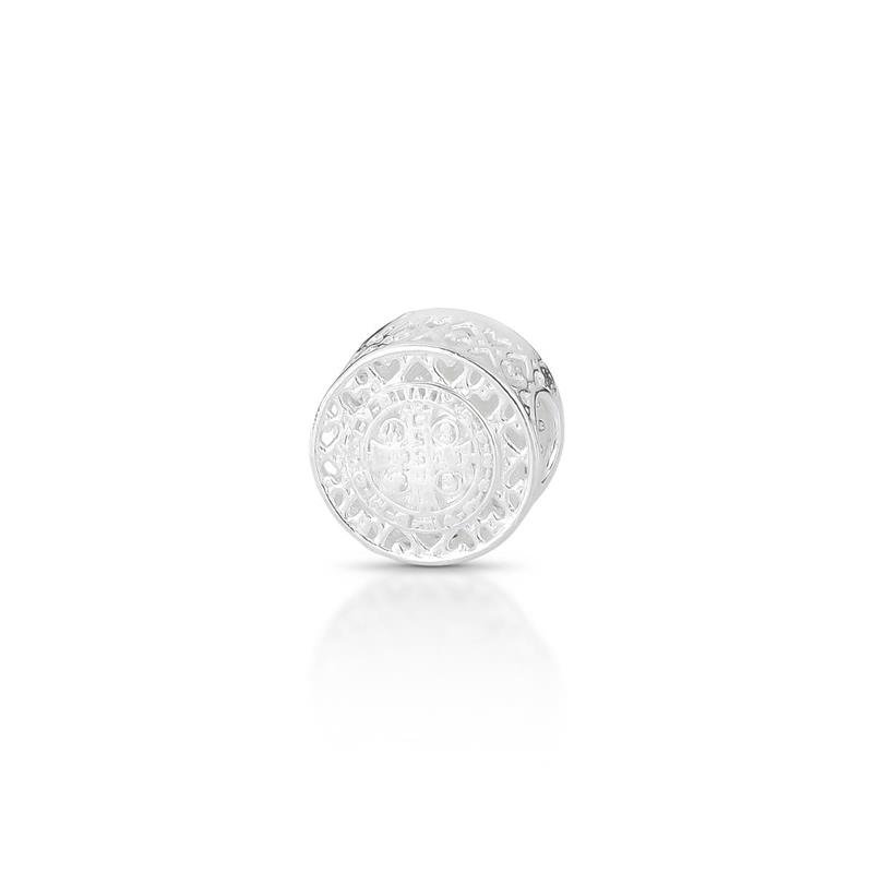 PINGENTE CHARM SÃO BENTO PRATA 925 - CRISTAL