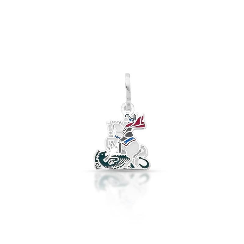 PINGENTE CHARM SÃO JORGE PRATA 925 - COLORIDO