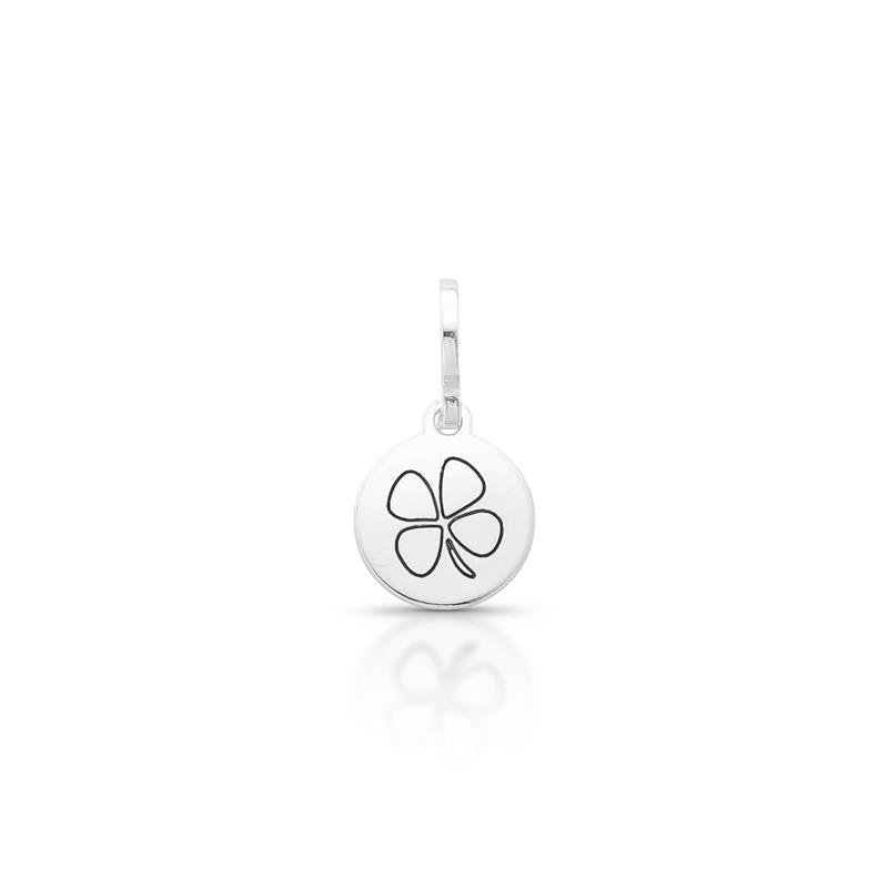 PINGENTE CHARM TREVO PRATA 925 - PRETO