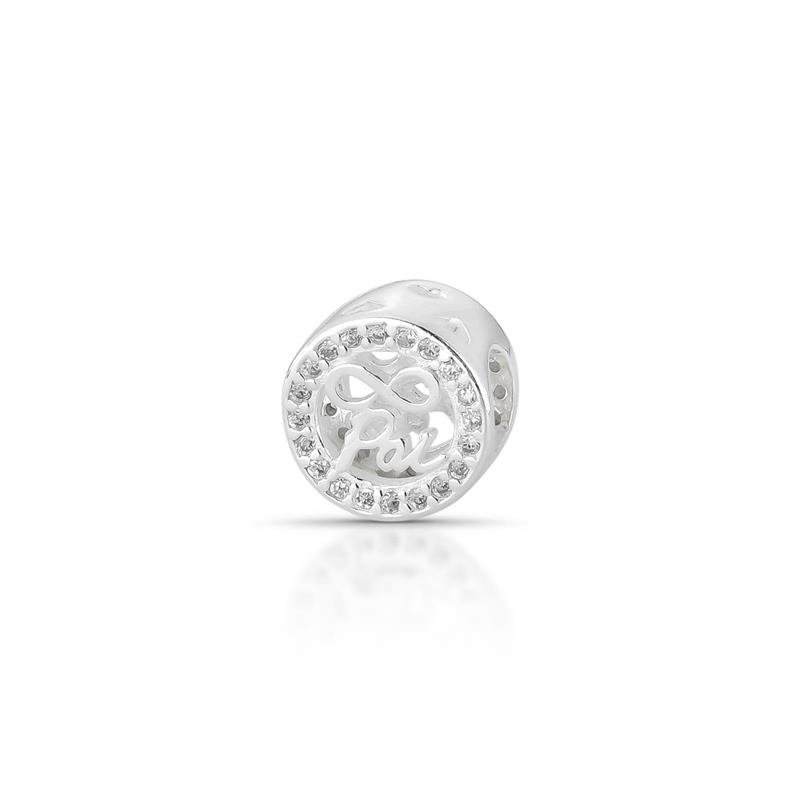 PINGENTE CHARM PAI PRATA 925 - CRISTAL