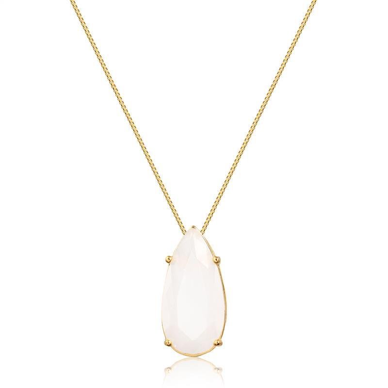 GARGANTILHA GOTA FOLHEADA A OURO