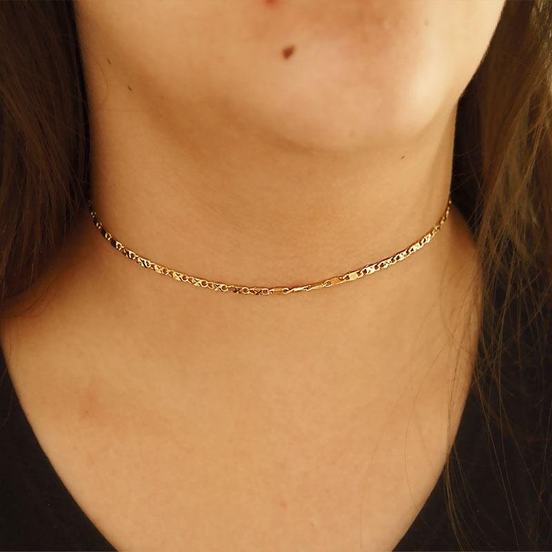 CHOKER BANHADO OURO