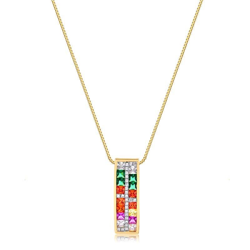 COLAR CRAVEJADA EM MICRO ZIRCÔNIAS FOLHEADA A OURO