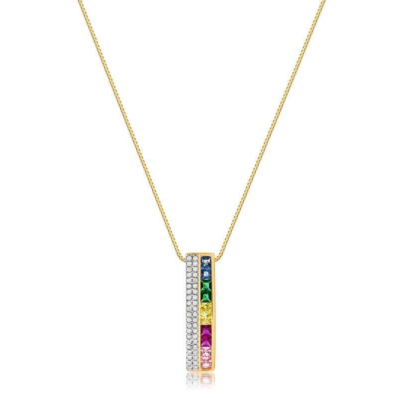 GARGANTILHA CRAVEJADA EM MICRO ZIRCÔNIAS FOLHEADA A OURO