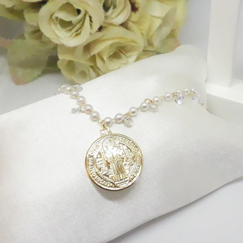 COLAR SÃO BENTO COM PÉROLA