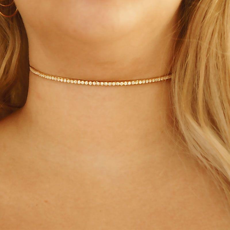 CHOKER RIVIERA 2MM BANHADO OURO