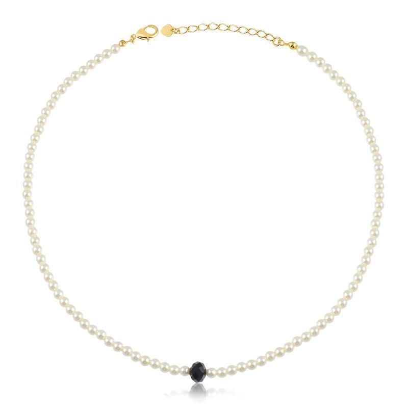 COLAR PEROLA FOLHEADO A OURO COM MURANO