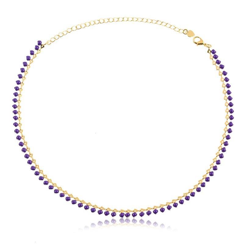 COLAR RESINA FOLHEADO A OURO TRABALHADO