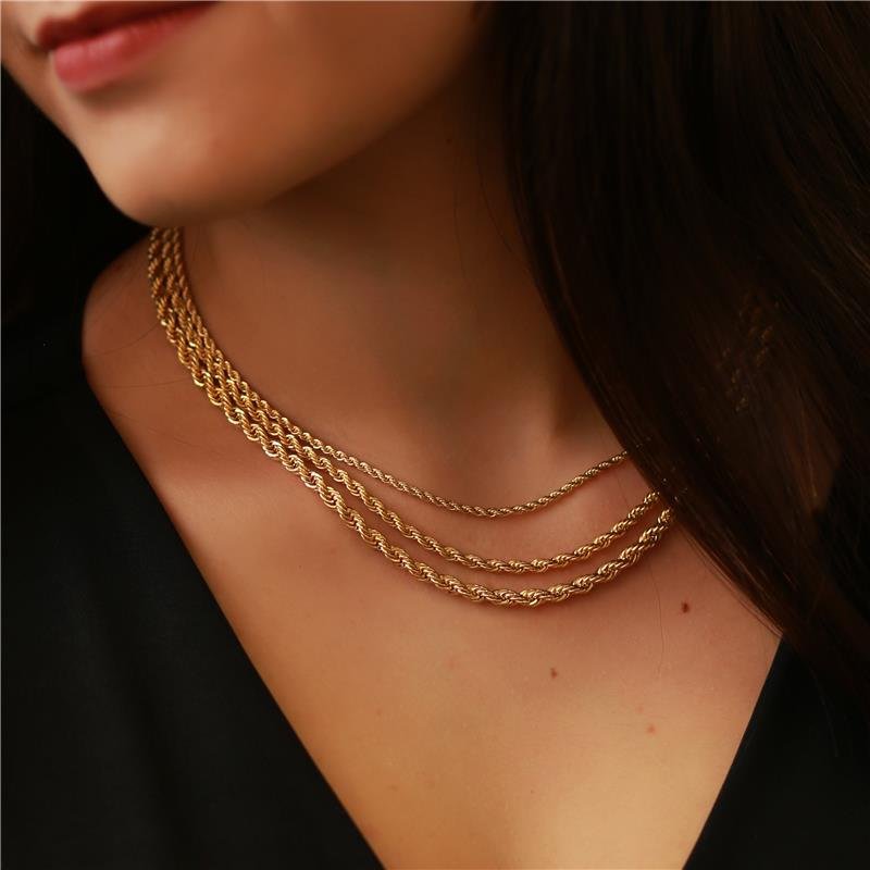 COLAR CORDÃO BAIANO 4MM FOLHEADO OURO