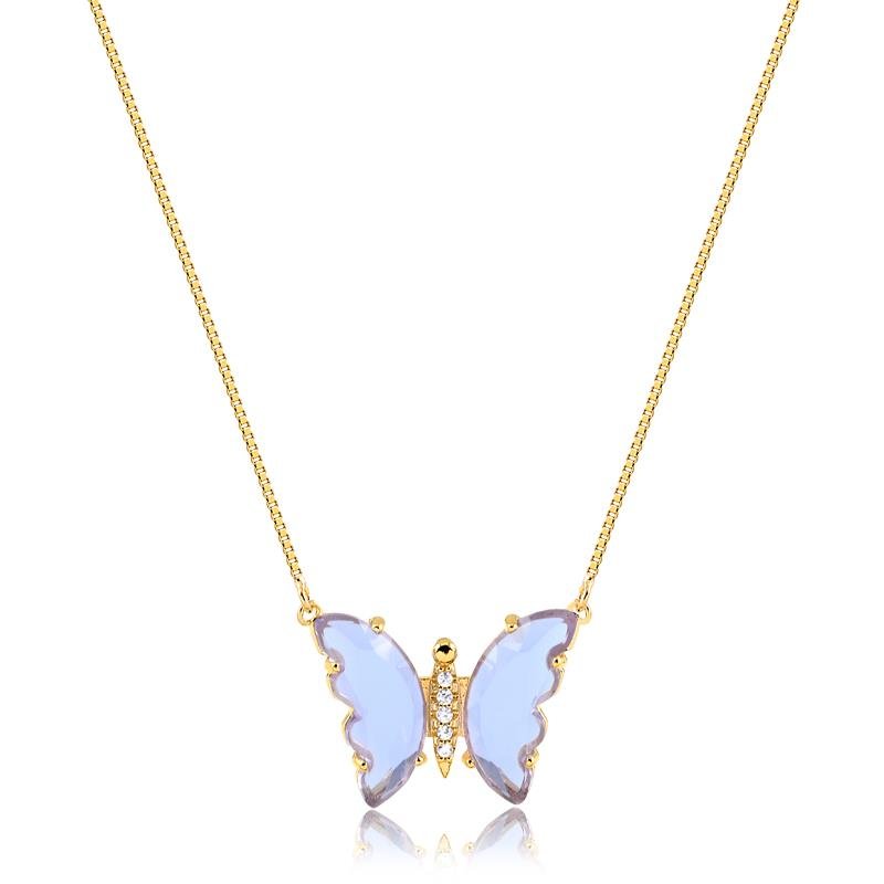 COLAR BORBOLETA FOLHEADO OURO