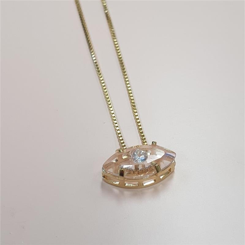 COLAR OLHO GREGO FOLHEADO OURO