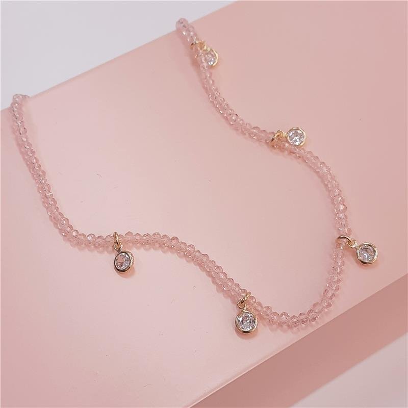 GARGANTILHA COLOR COM PONTOS DE LUZ BANHADO OURO