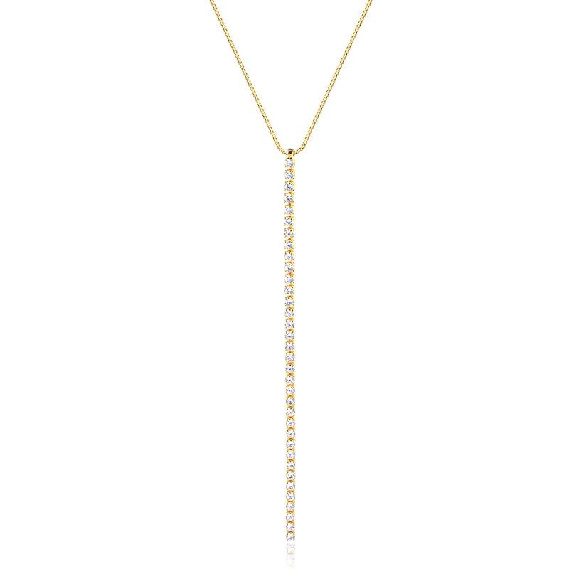 GARGANTILHA VENEZIANA COM PINGENTE PENDENTE ZIRCONIA FOLHEADO OURO