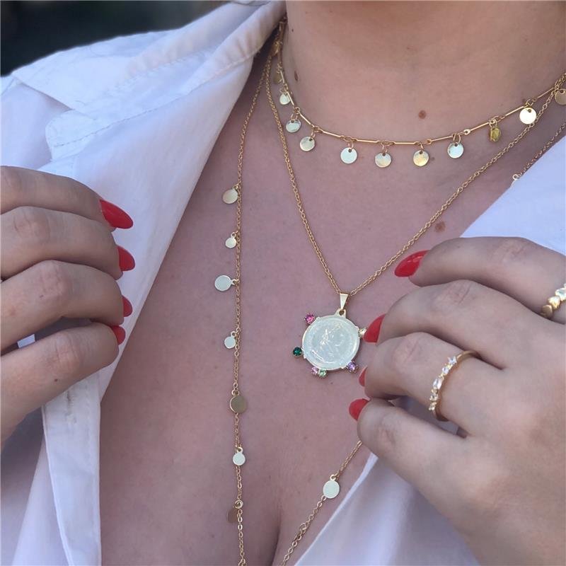 CHOCKER COM ARGOLAS PENDURAS FOLH. OURO 
