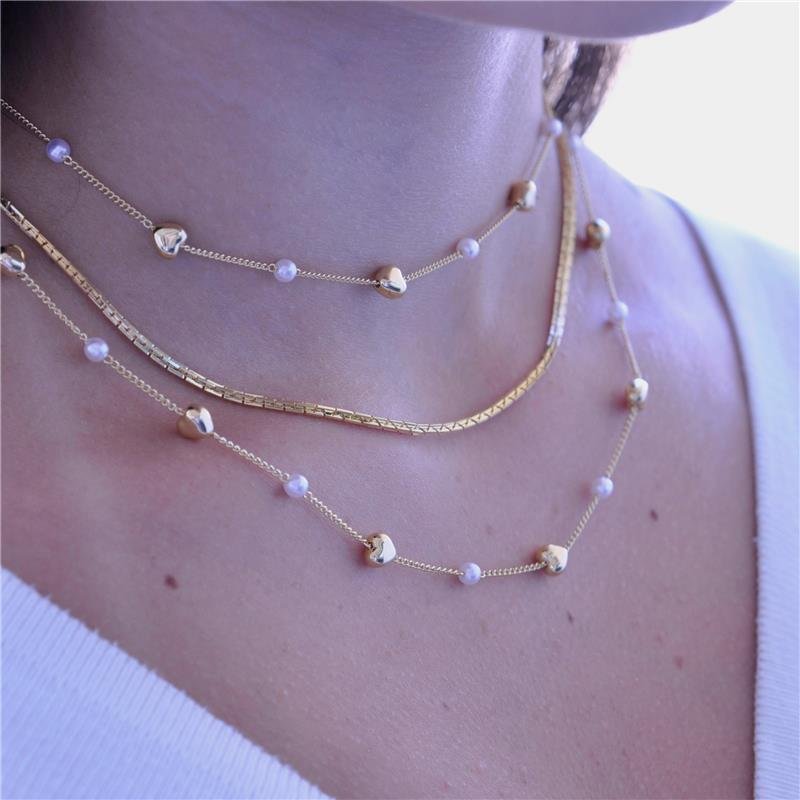 GARGANTILHA CORRENTE 2MM FOLH OURO