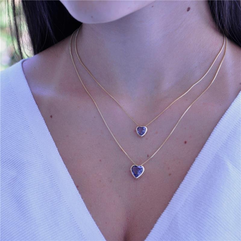 GARGANTILHA CORAÇÃO 10MM FOLH OURO