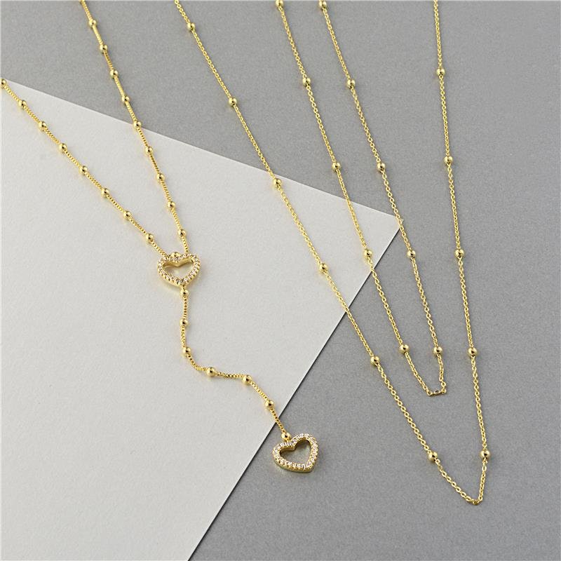 GARGANTILHA CORRENTE CADEADO COM BOLINHAS FOLH. OURO