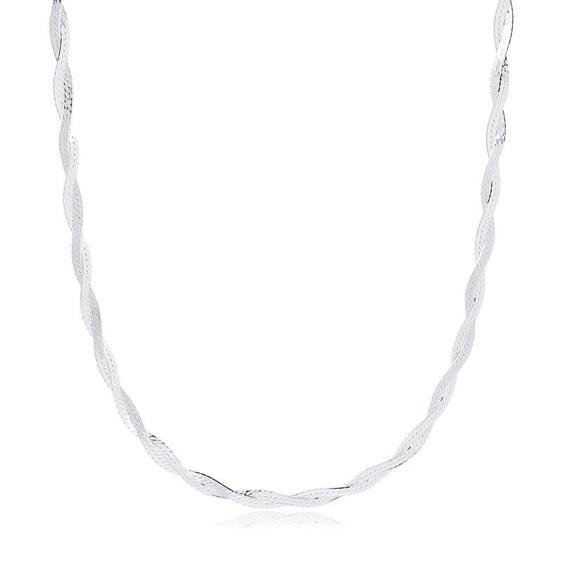 GARGANTILHA MALHAS ENTRELAÇADAS PRATA 925 - .