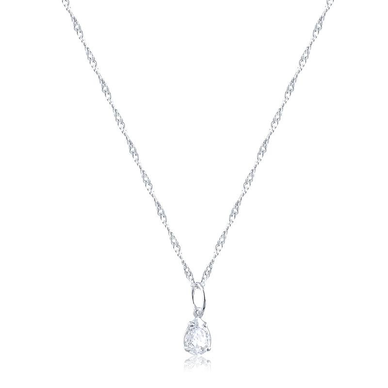 GARGANTILHA GOTA PONTO DE LUZ PRATA 925 - CRISTAL