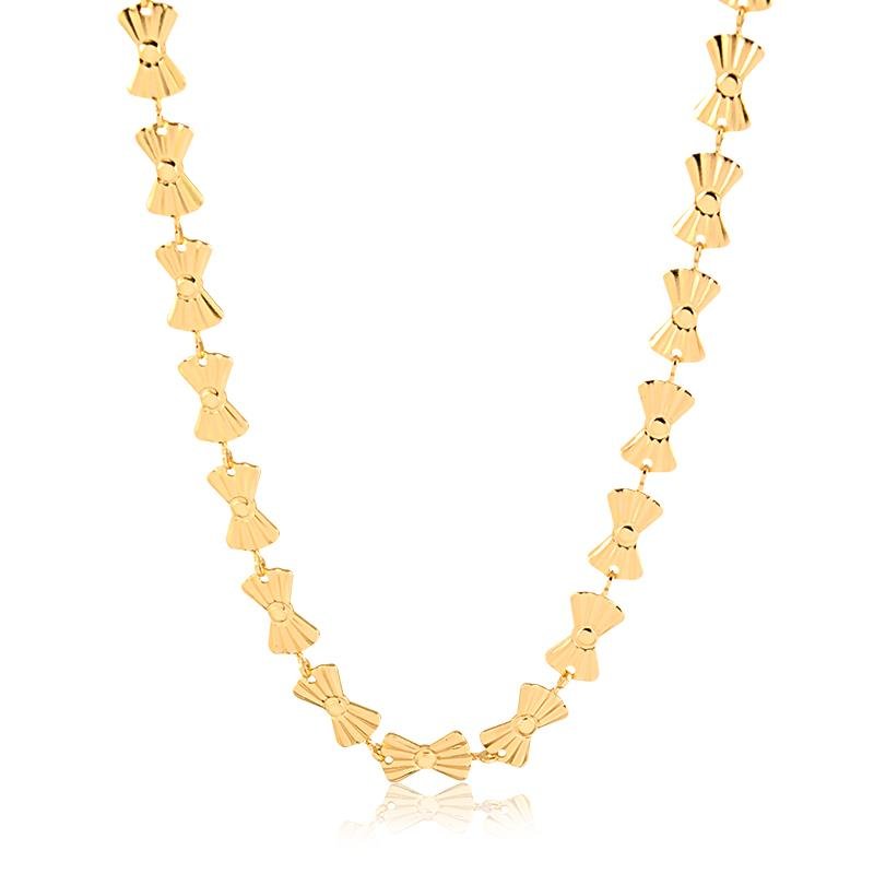 CHOKER LAÇOS BANHADO OURO - .