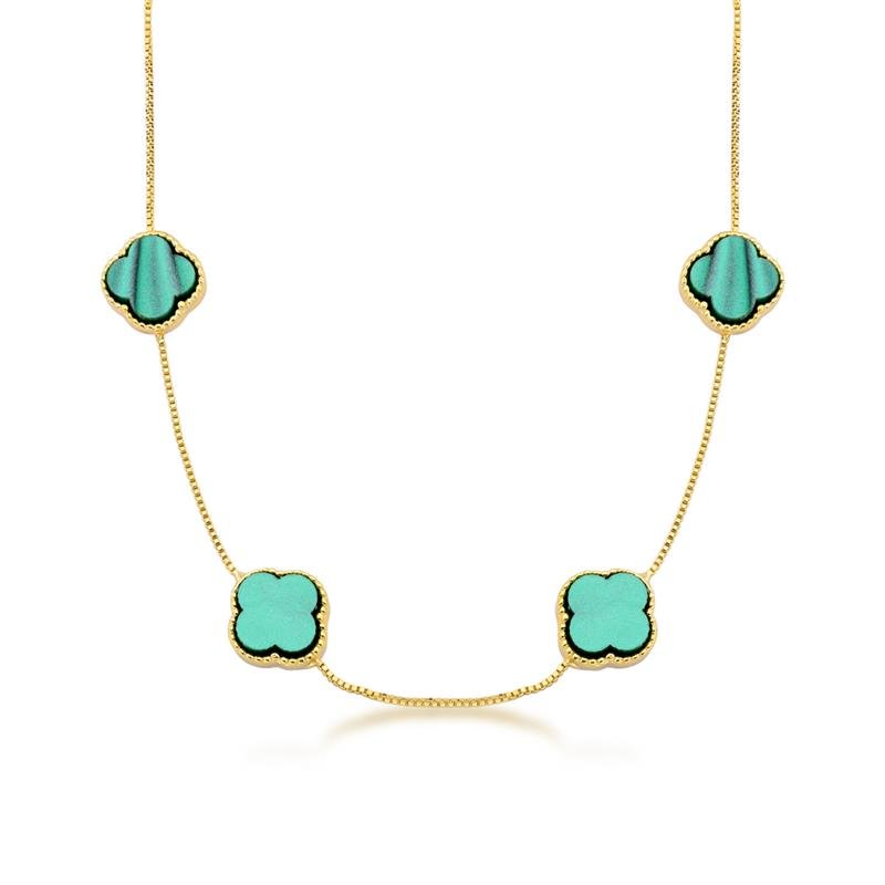 CHOKER VINTAGE BANHADO OURO - VERDE