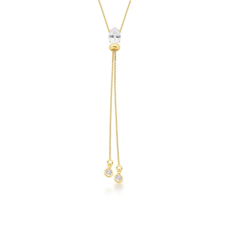 GRAVATINHA GOTA BANHADO OURO - CRISTAL