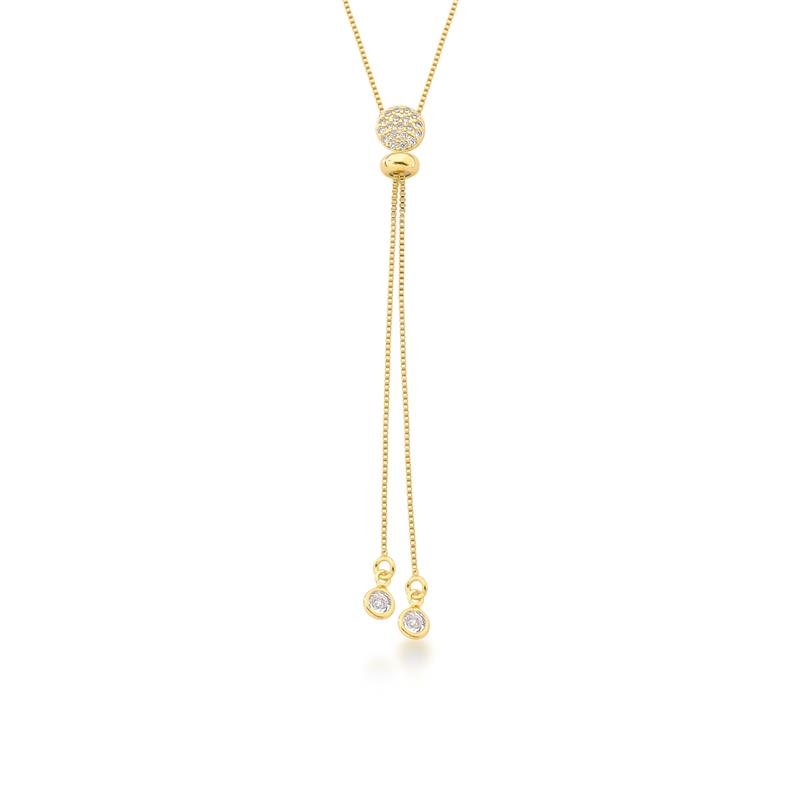 GRAVATINHA CRAVEJADA BANHADO OURO - CRISTAL