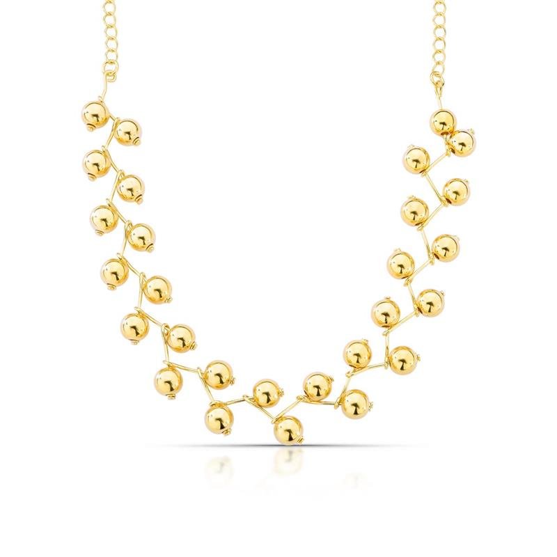 CHOKER ESFERAS BANHADO OURO - .