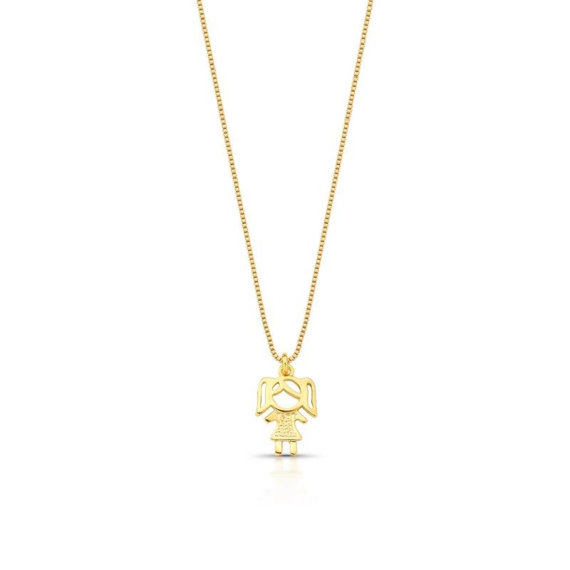 GARGANTILHA MENINA BANHADO OURO - .
