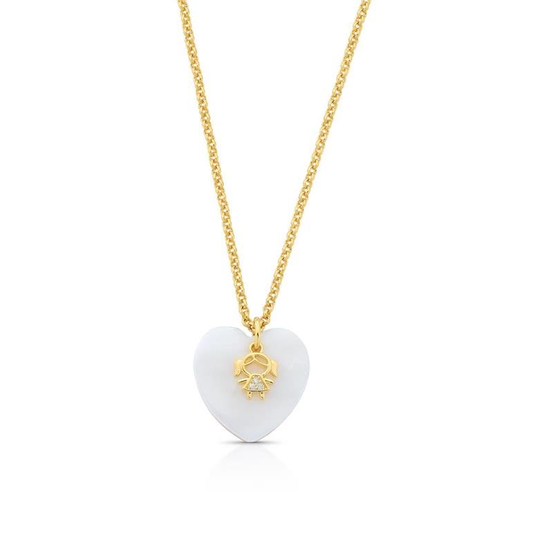 GARGANTILHA MENINA BANHADO OURO - CRISTAL