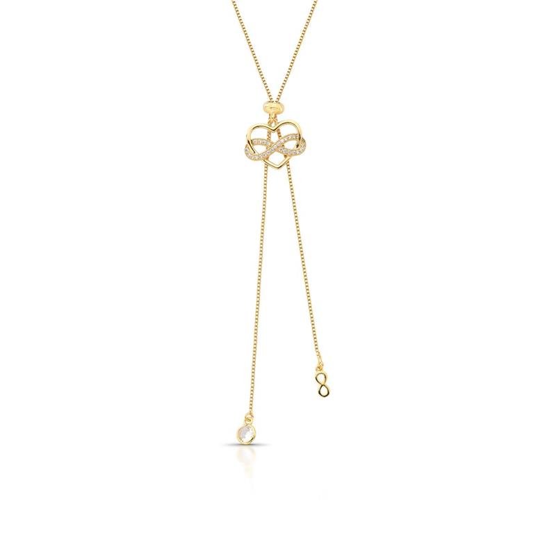 GRAVATINHA AMOR INFINITO BANHADO OURO - CRISTAL