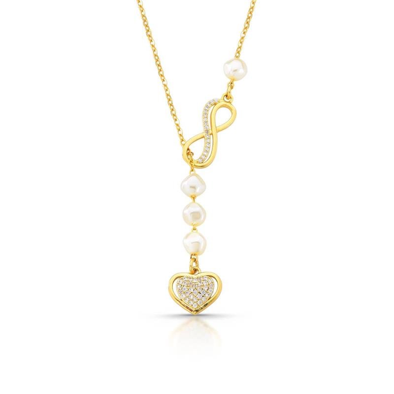 GARGANTILHA GRAVATINHA INFINITO BANHADO OURO - CRISTAL
