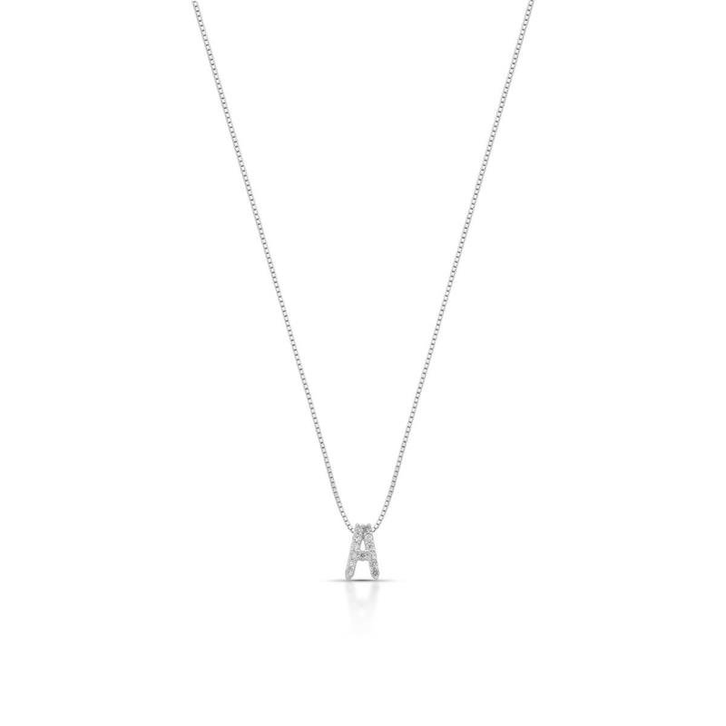 GARGANTILHA LETRA CRAVEJADA PRATA 925 - LETRA L